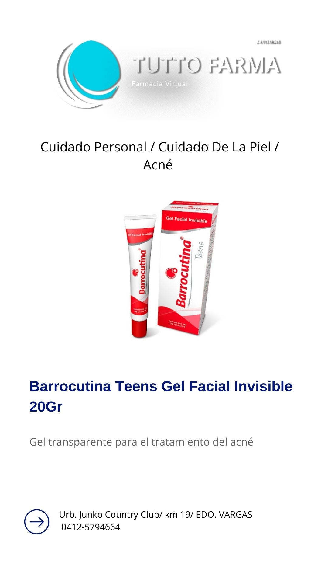 BARROCUTINA ADOLESCENTES X 20G GEL FACIAL