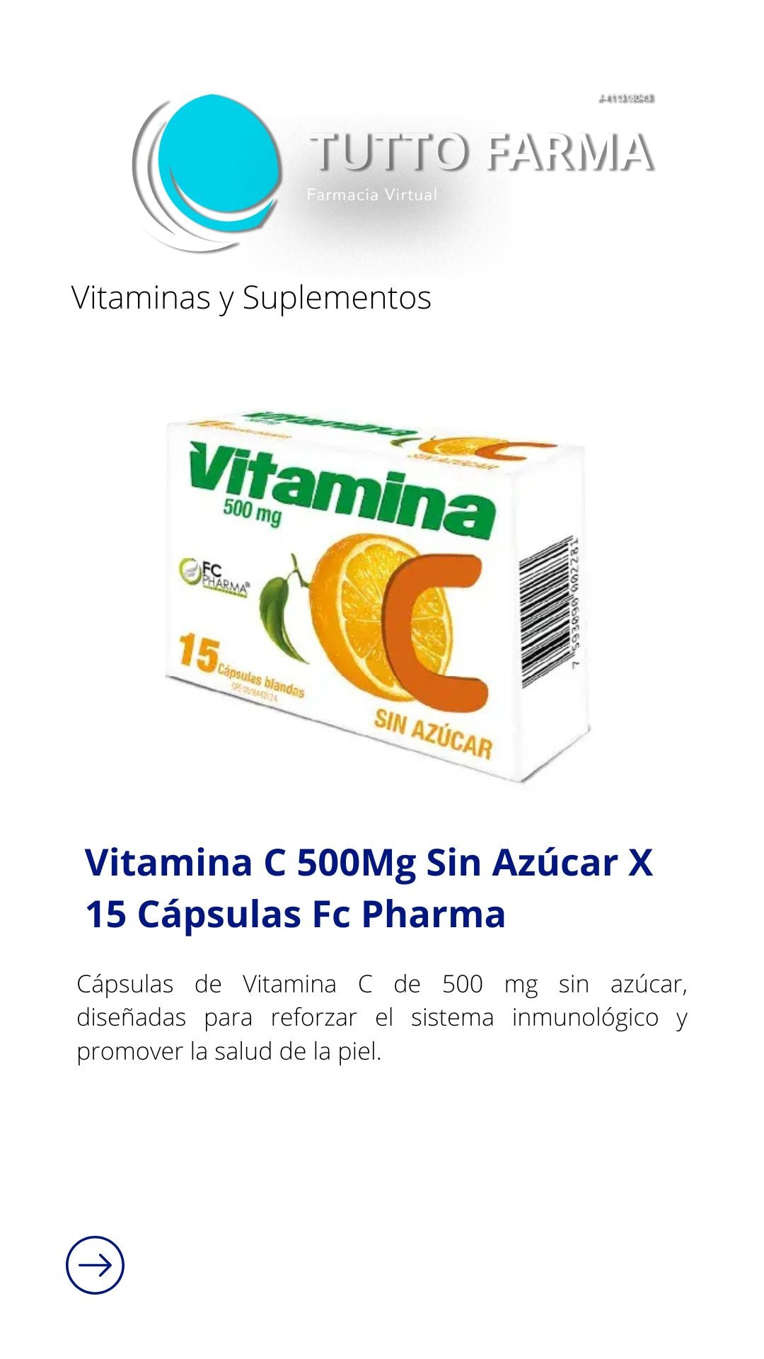 VIT C FC 500MG X 15 COMPRIMIDOS RECUBIERTOS (E)