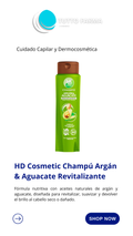 CHAMPÚ HD ARGÁN / AGUACATE 300G