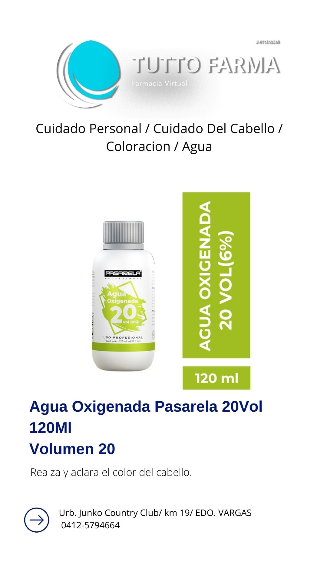 AGUA OXIGENADA V 20X 120 ML