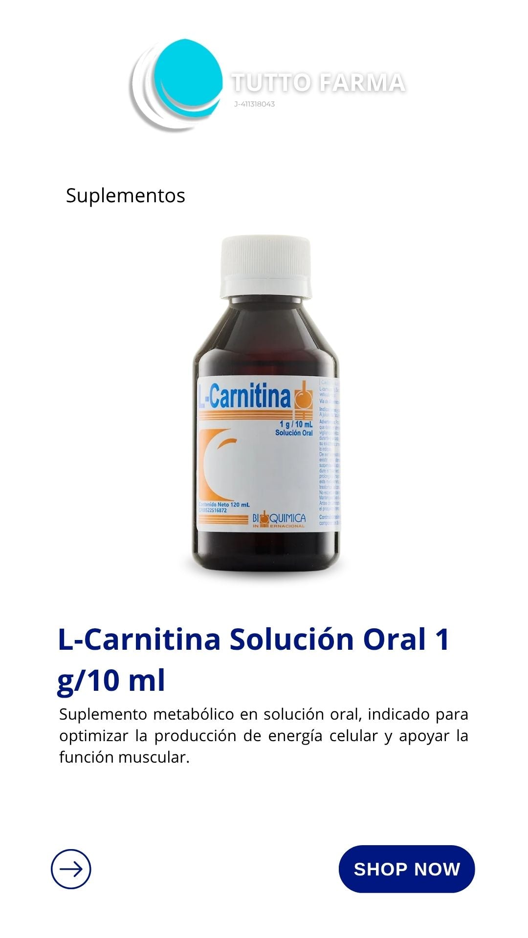 L CARNITINA 1G /10ML SOL ORAL 120ML(E)