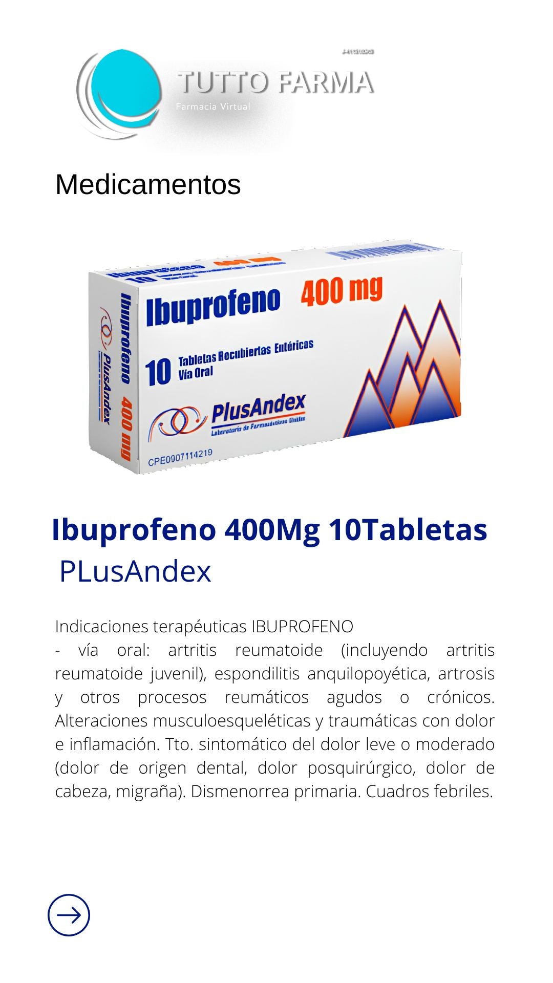 IBUPROFENO PLUSAN 400MG X10 TAB