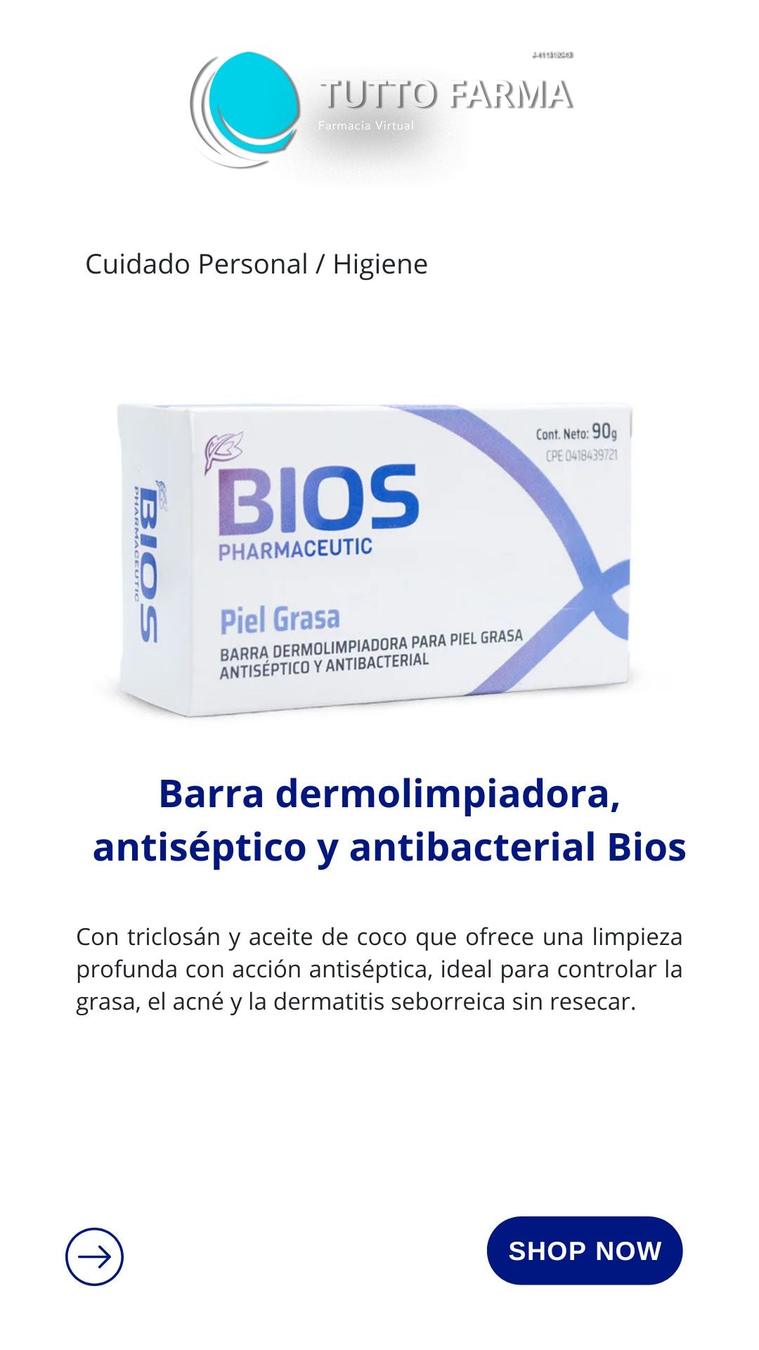BIOS BARRA LIMPIADORA PARA GRASA 90G