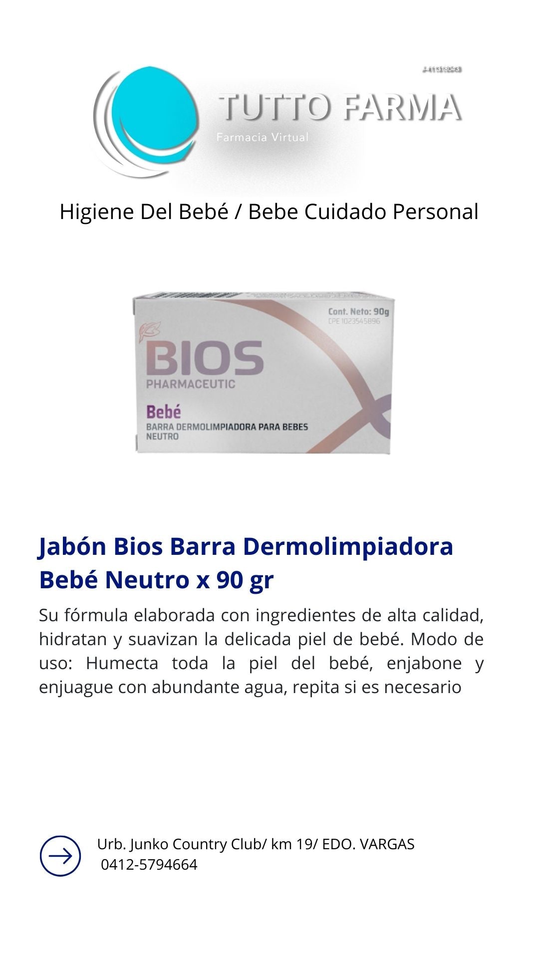 BIOS BARRA NEUTRA BEBÉSX90G