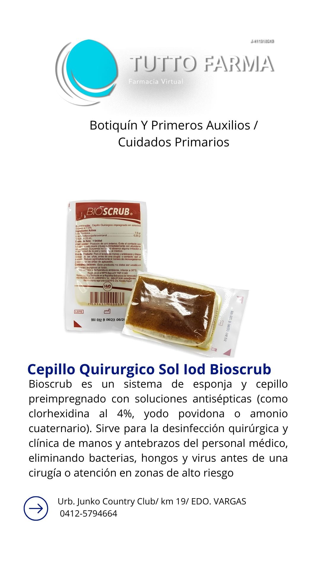 CEPILLO QUIRÚRGICO BIOSCRUB YODO 7.5%