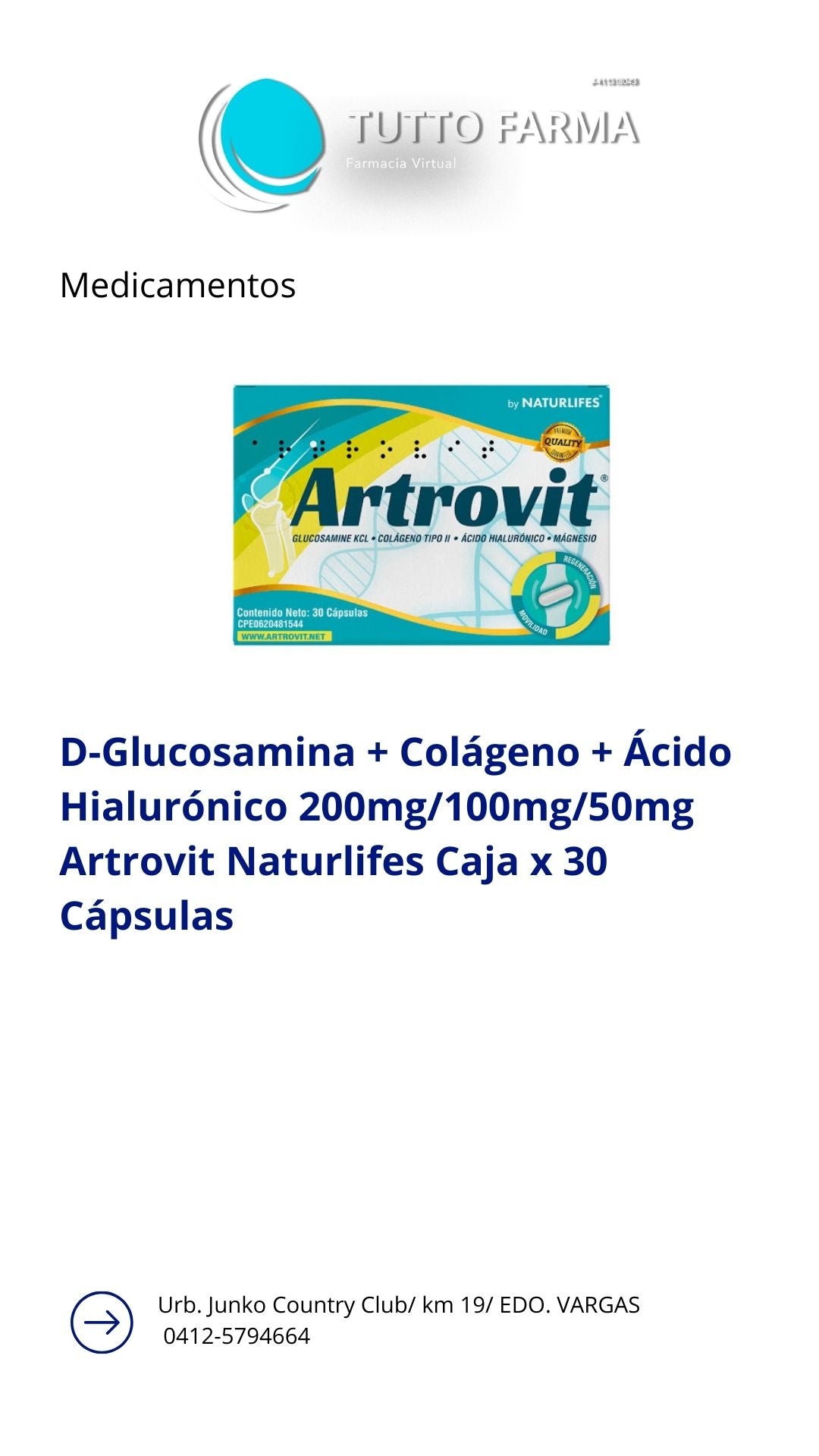 ARTROVIT 500MG X 30 CÁPSULAS (CALIDAD)5