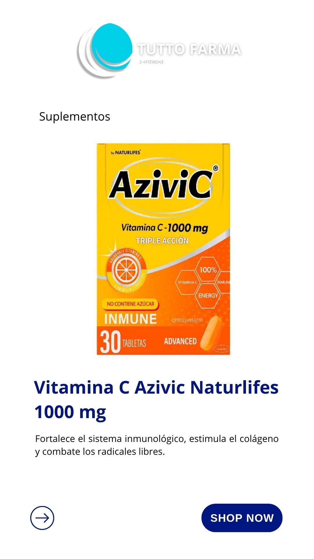 VITAMINA C AZIVIC 1000MG 30 COMP.