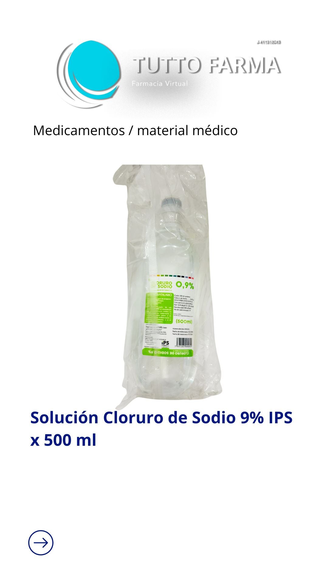 SOL / FISIOLOGICA IPS 0,9% X500ML