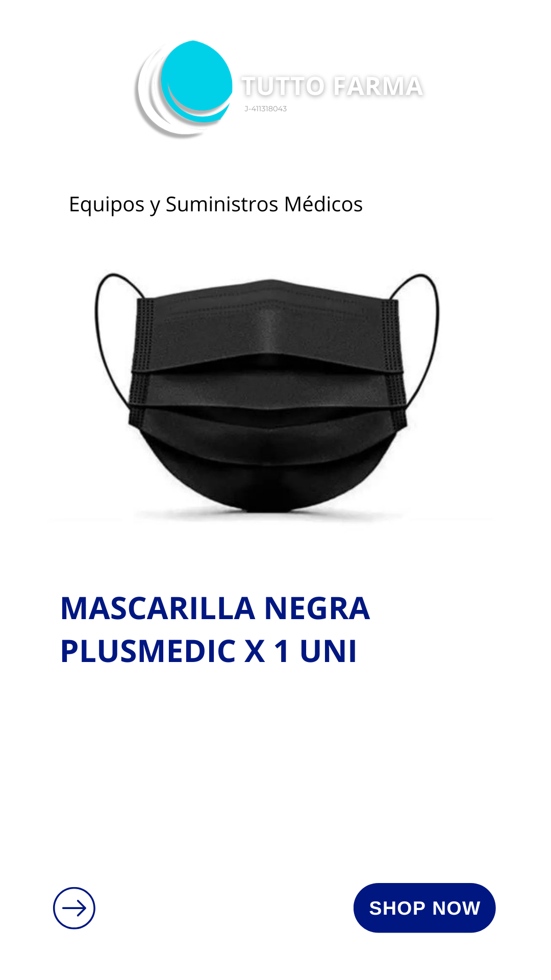 MÁSCARA NEGRA PM X 1 UD