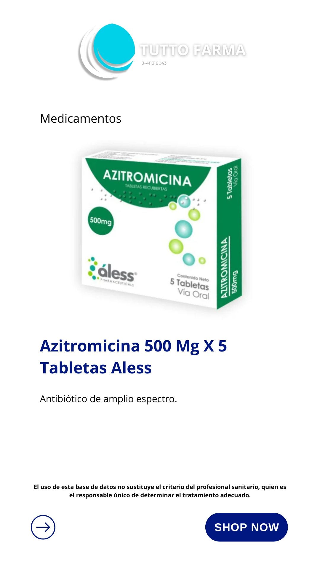 AZITROMICINA 500MG X 5 TAB( ALESS )