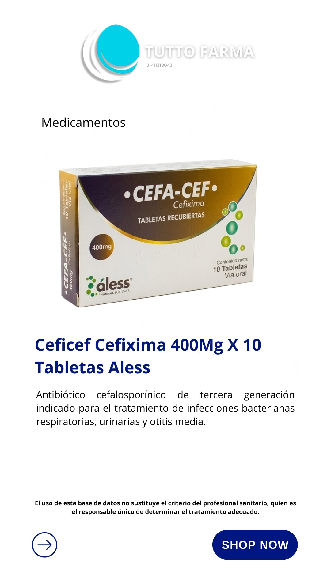 CEFIXIMA 400MG X 10 TAB(CEFICEF)