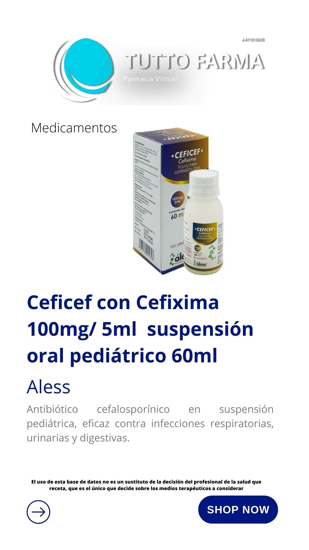 CEFIXIMA 100MG/5ML X 60ML SUSP. (CEFICEF)