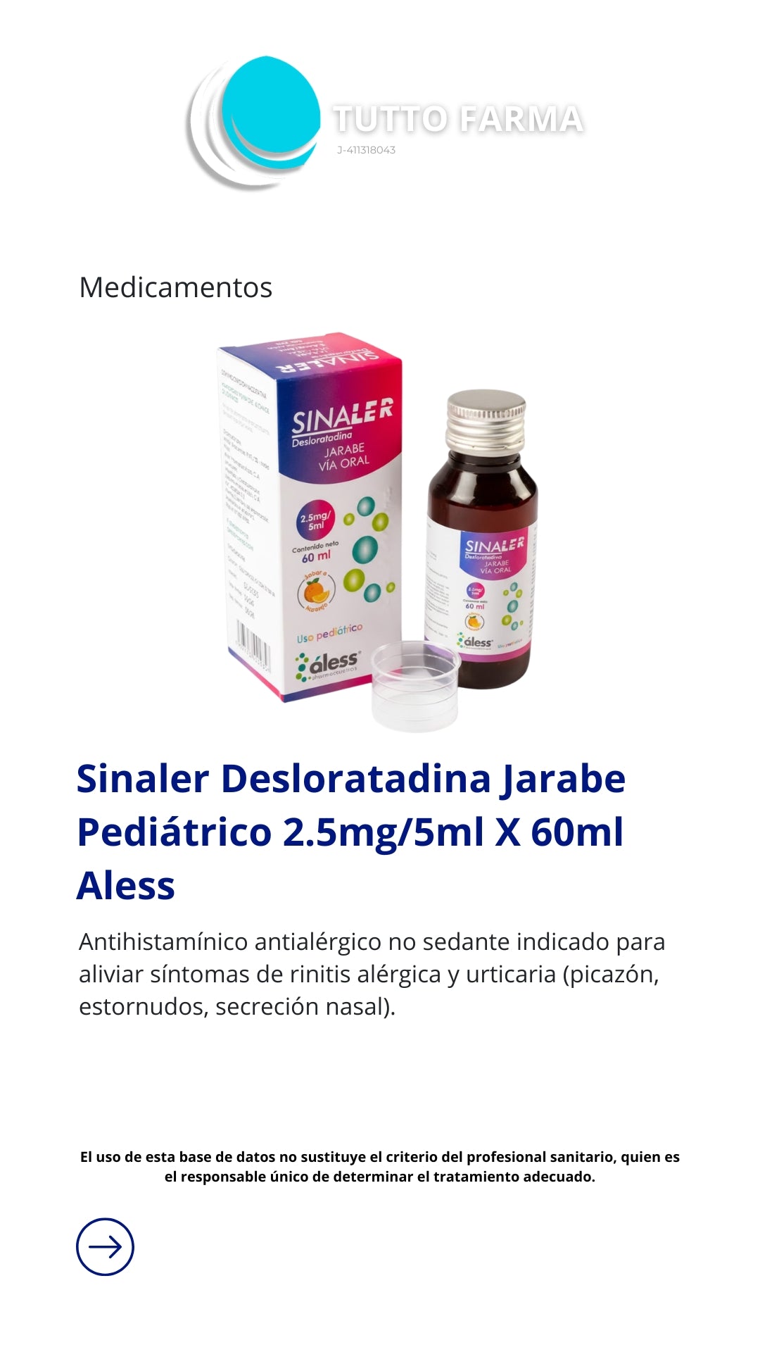 DESLORATADINA 2.5MG/5ML X 60ML(SINALER)