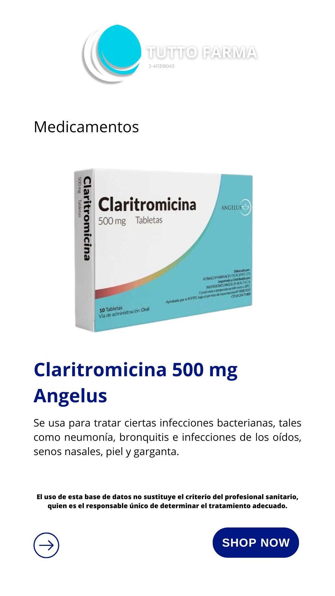 CLARITROMICINA ANG 500X10 (E)