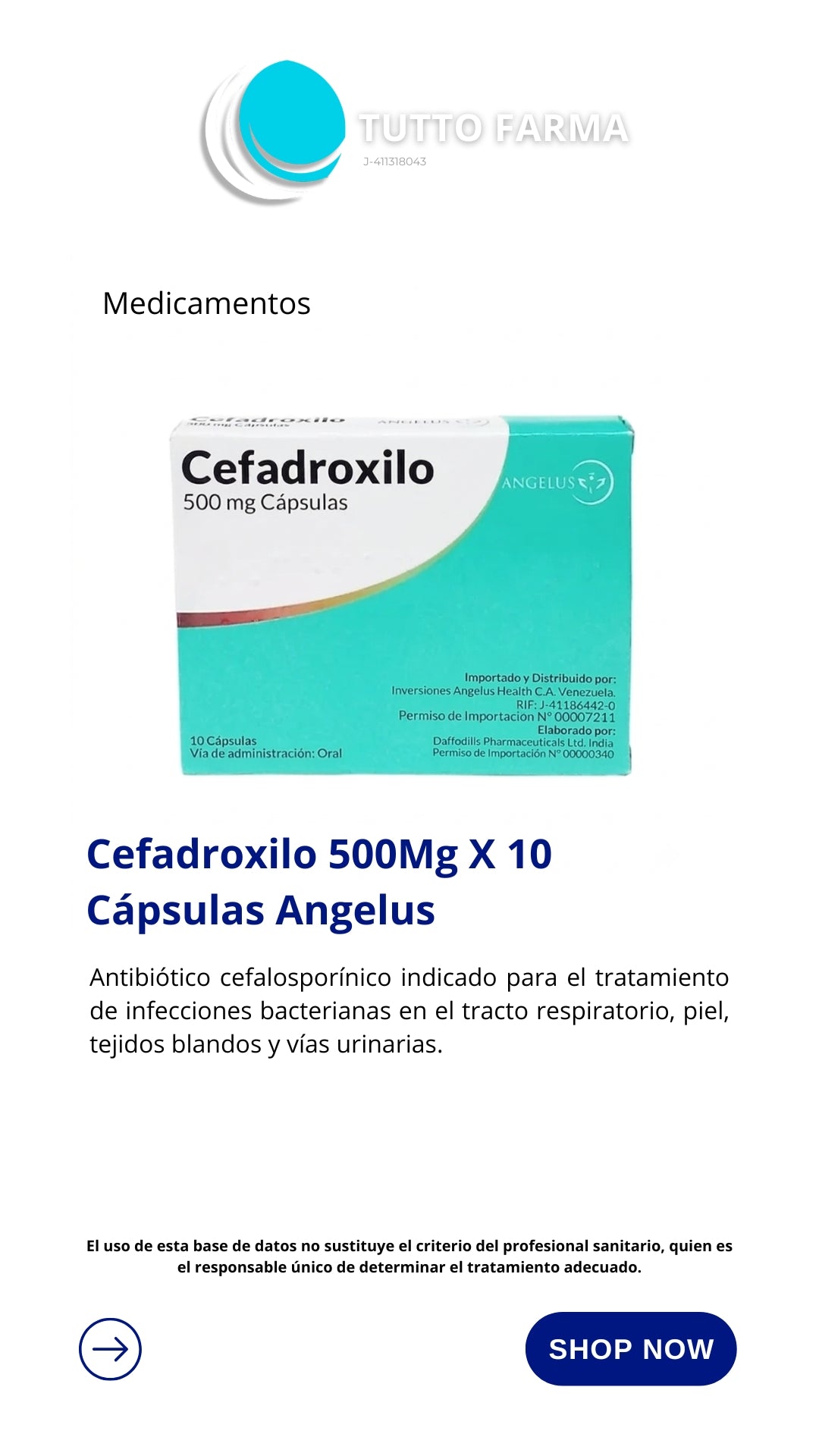 CEFADROXILO 500MG X 10 CAP (angelus)