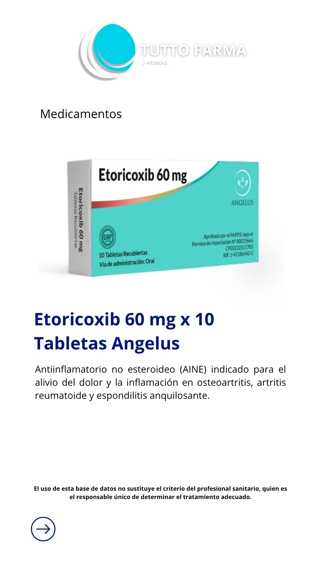 ETORICOXIB ANG x 10 TA (E)