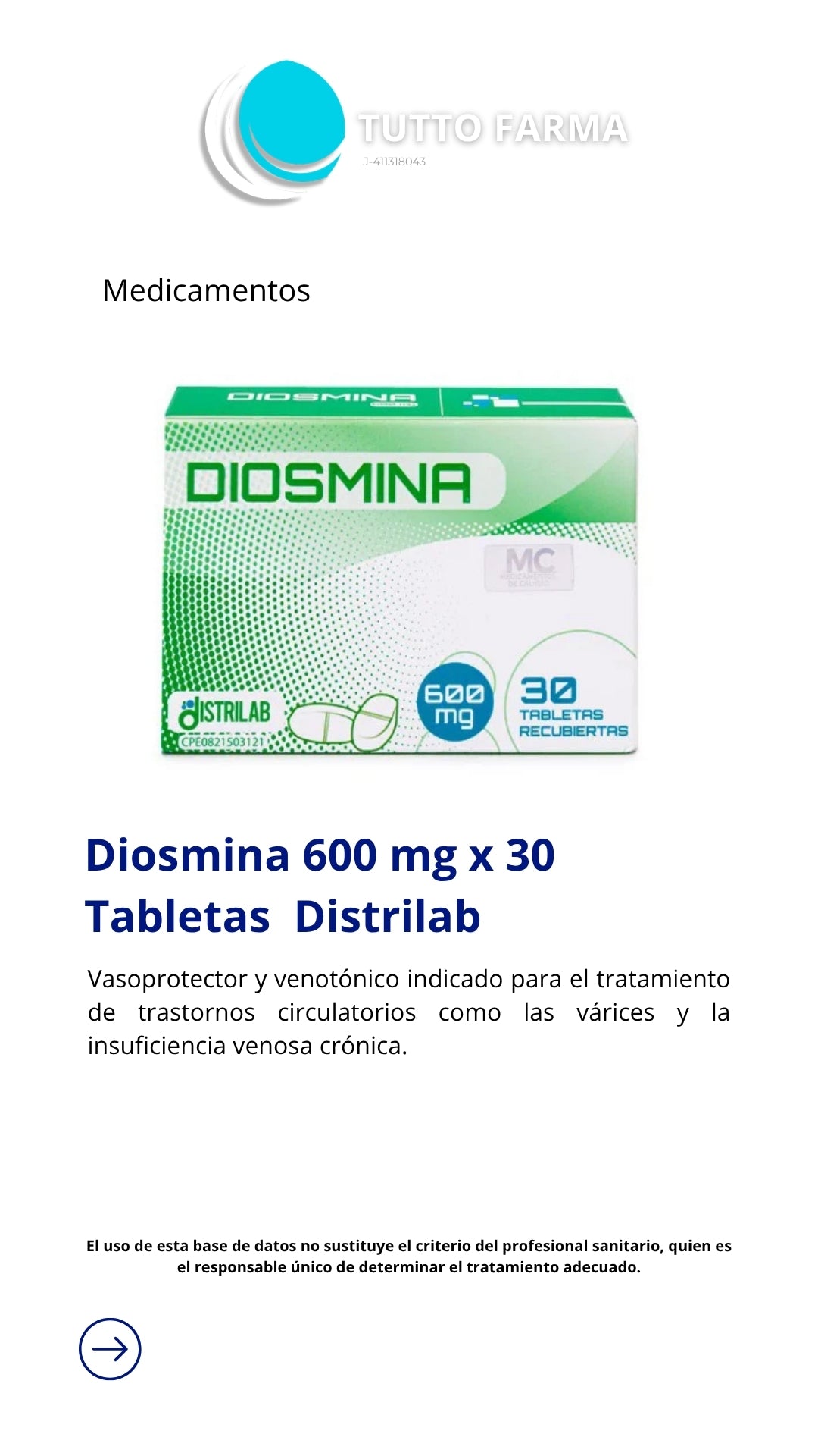 DIOSMINA DIS 600MG X 30 TAB