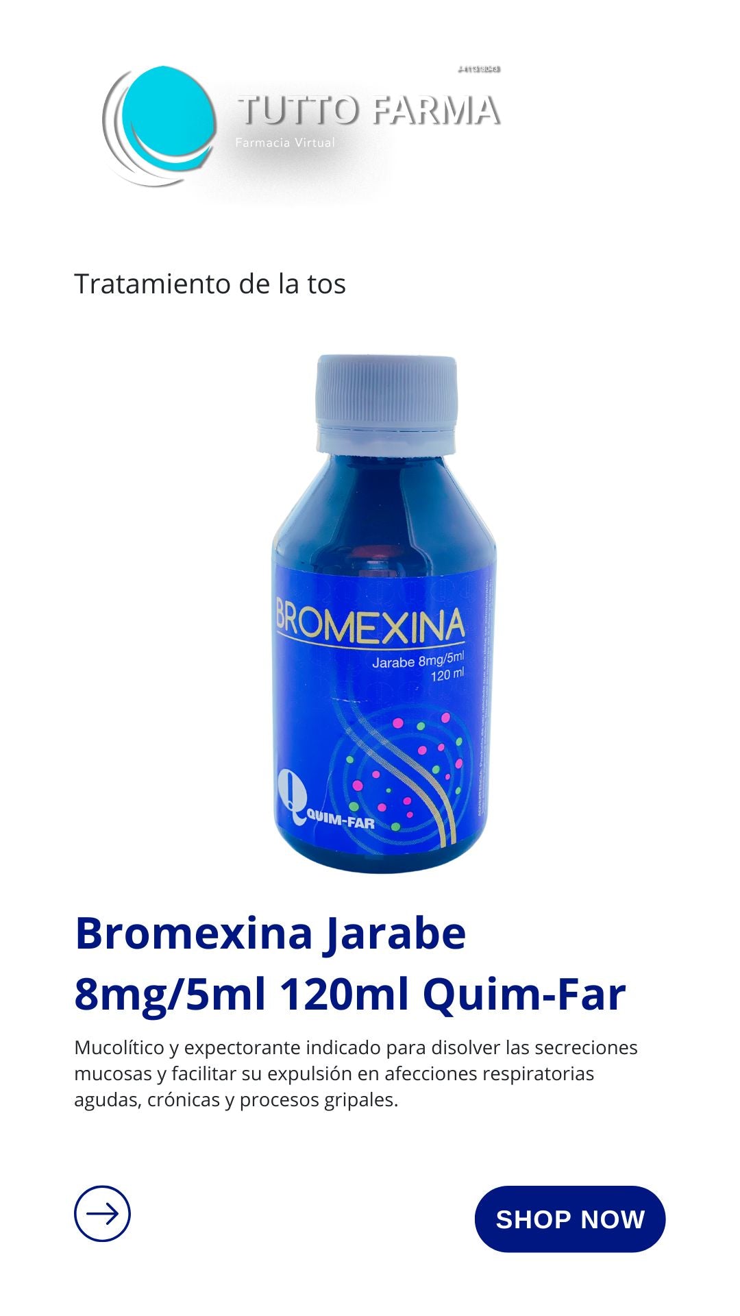 BROMHEXINA QUIMFA JARABE 8MG X 120ML