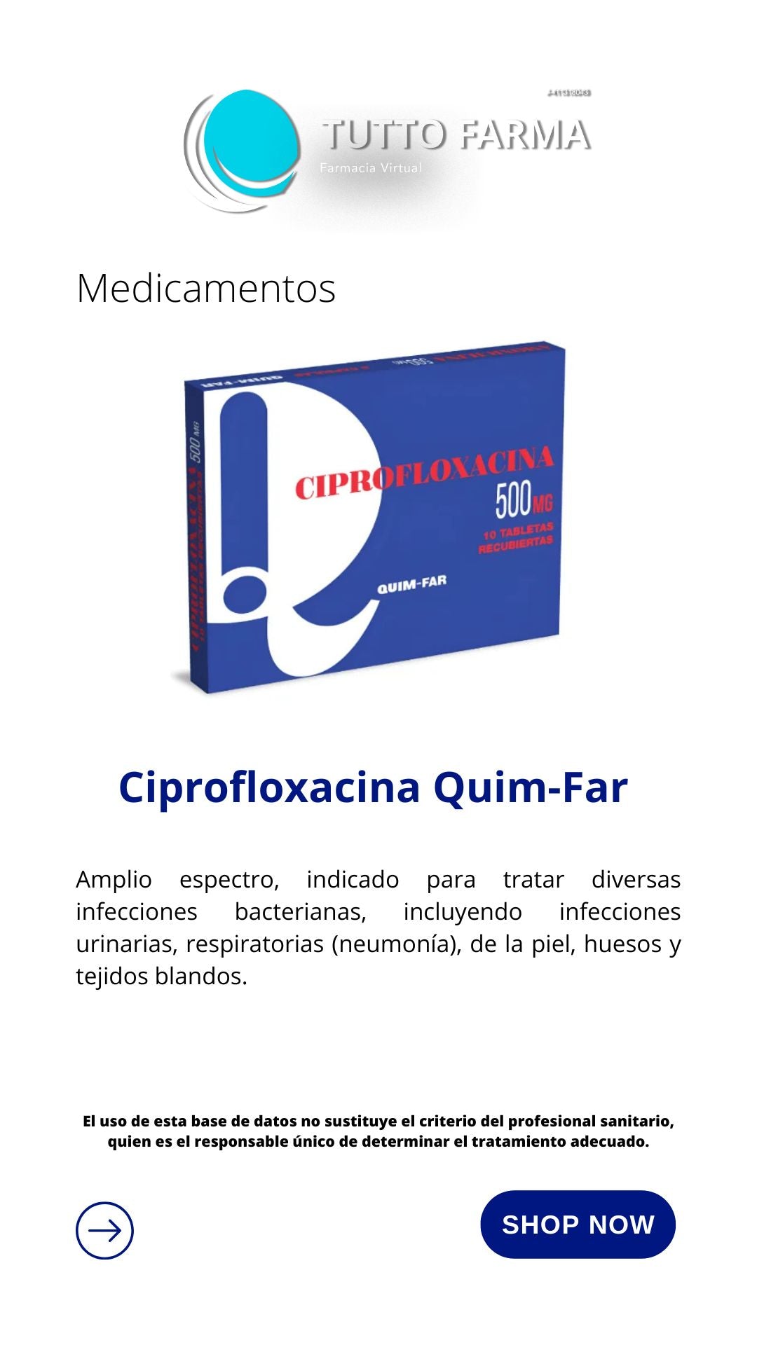 CIPROFLOXACINO 500MG X 10TAB QF