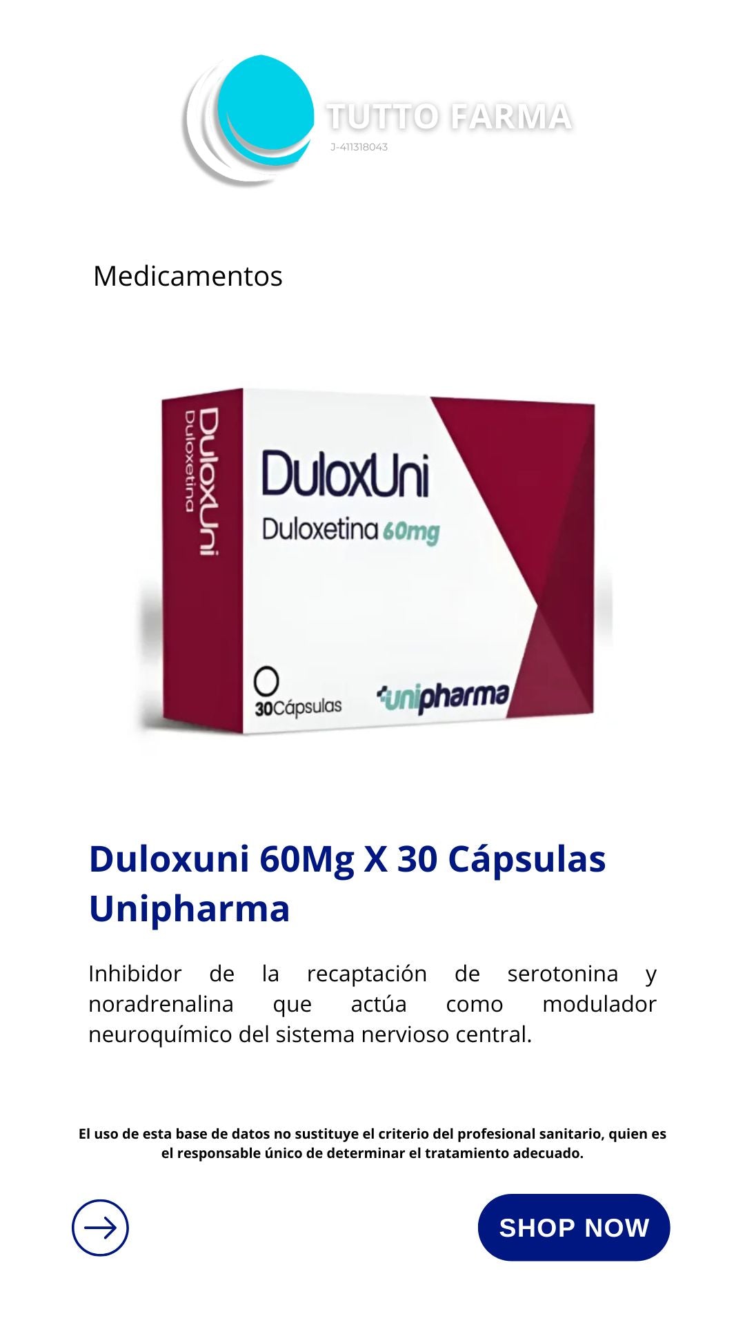 DULOXENTINA DULOXUNI 60MG x30CÁPSULAS