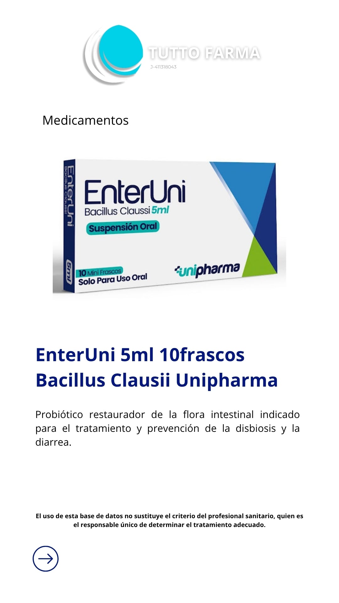 ENTERUNI BACILLUS CLAUSII 5ML ESPORAS