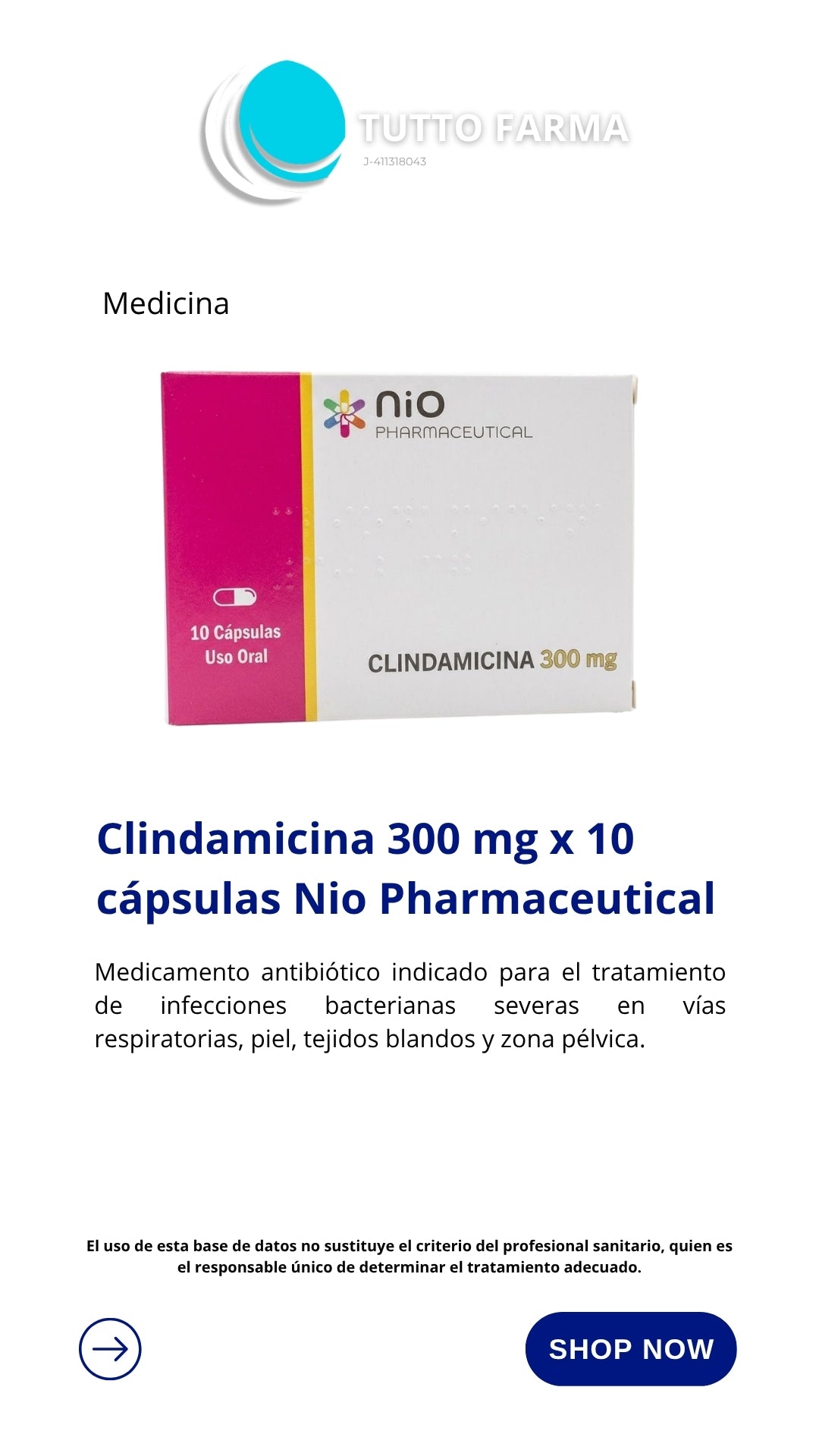 CLINDAMICINA 300MG X 10CA