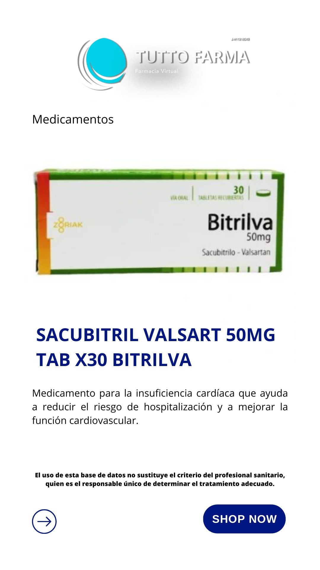 BITRILVA 50MG X 30 TA