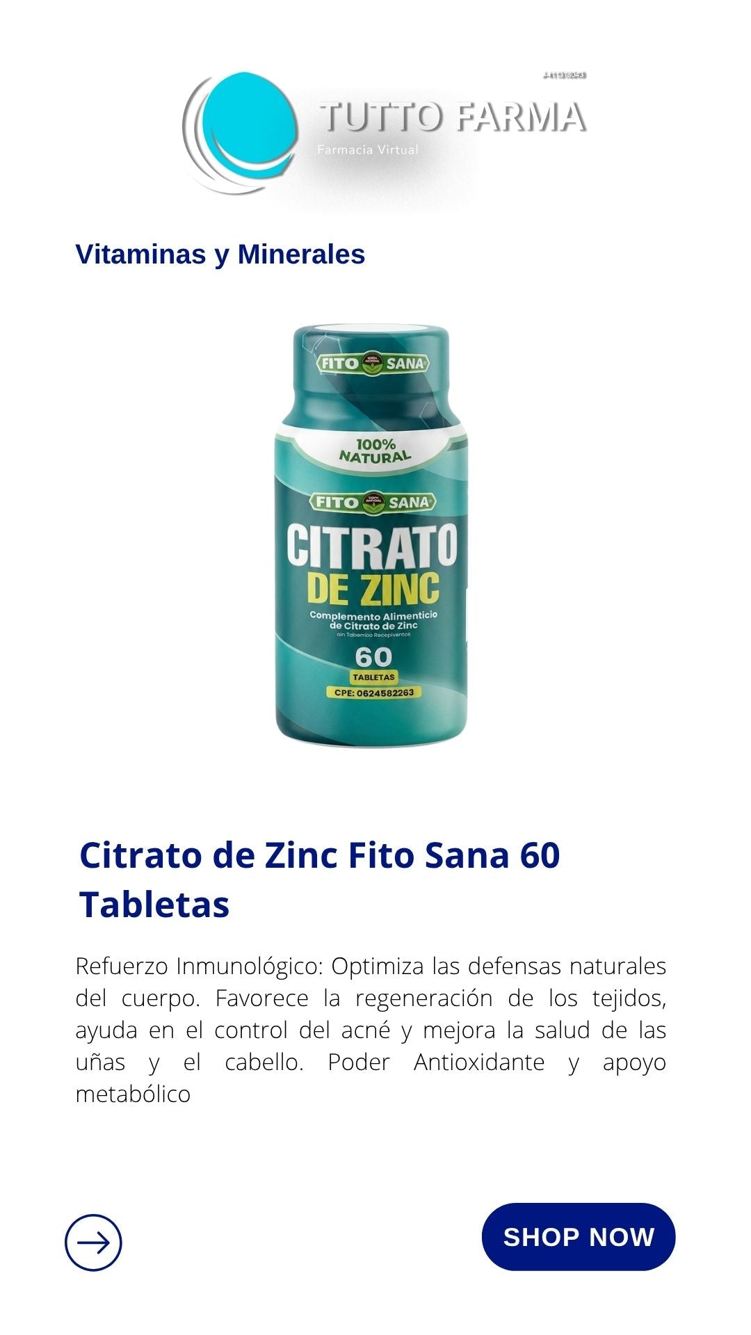 CITRATO DE ZINC FS X 60 COMP