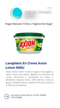 AXION LAVAPLATOS LÍQUIDO LIMÓN 450G