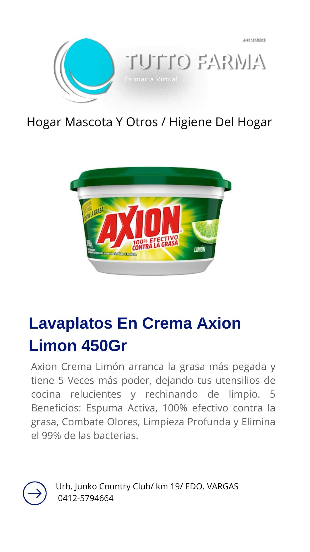 AXION LAVAPLATOS LÍQUIDO LIMÓN 450G