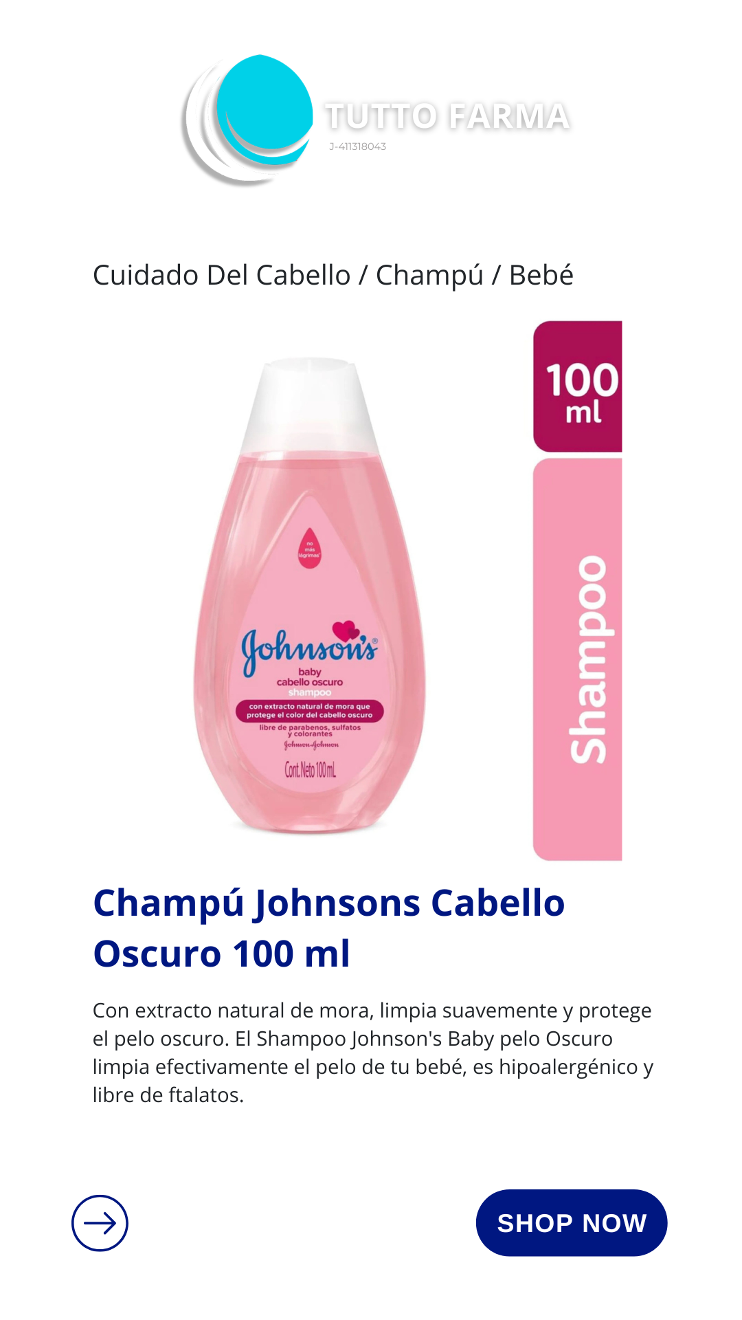 CHAMPU JOHNSON 100ML CABELLO OSCURO