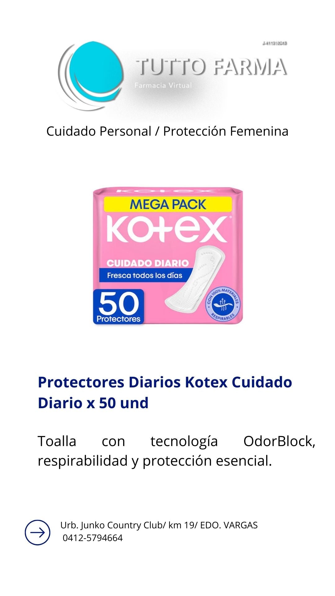KOTEX PROTECTORES DIARIOS X 50