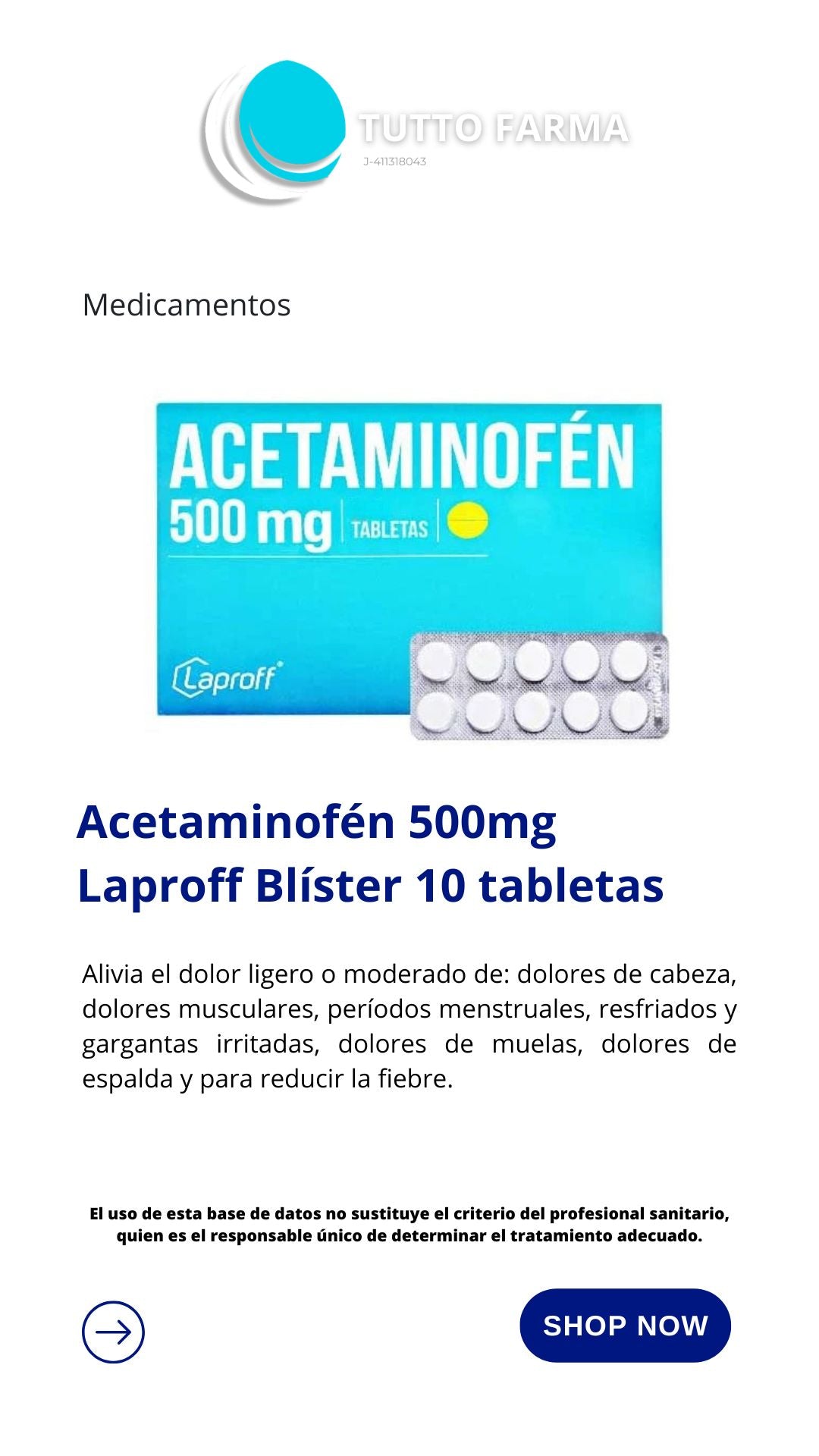 ACETAMINOFÉN 500MG X 10 TAB (BLÍSTER) LAPROFF)