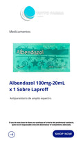 ALBENDAZOL 2G SUSP.X20ML(SOBRE)LAPROFF