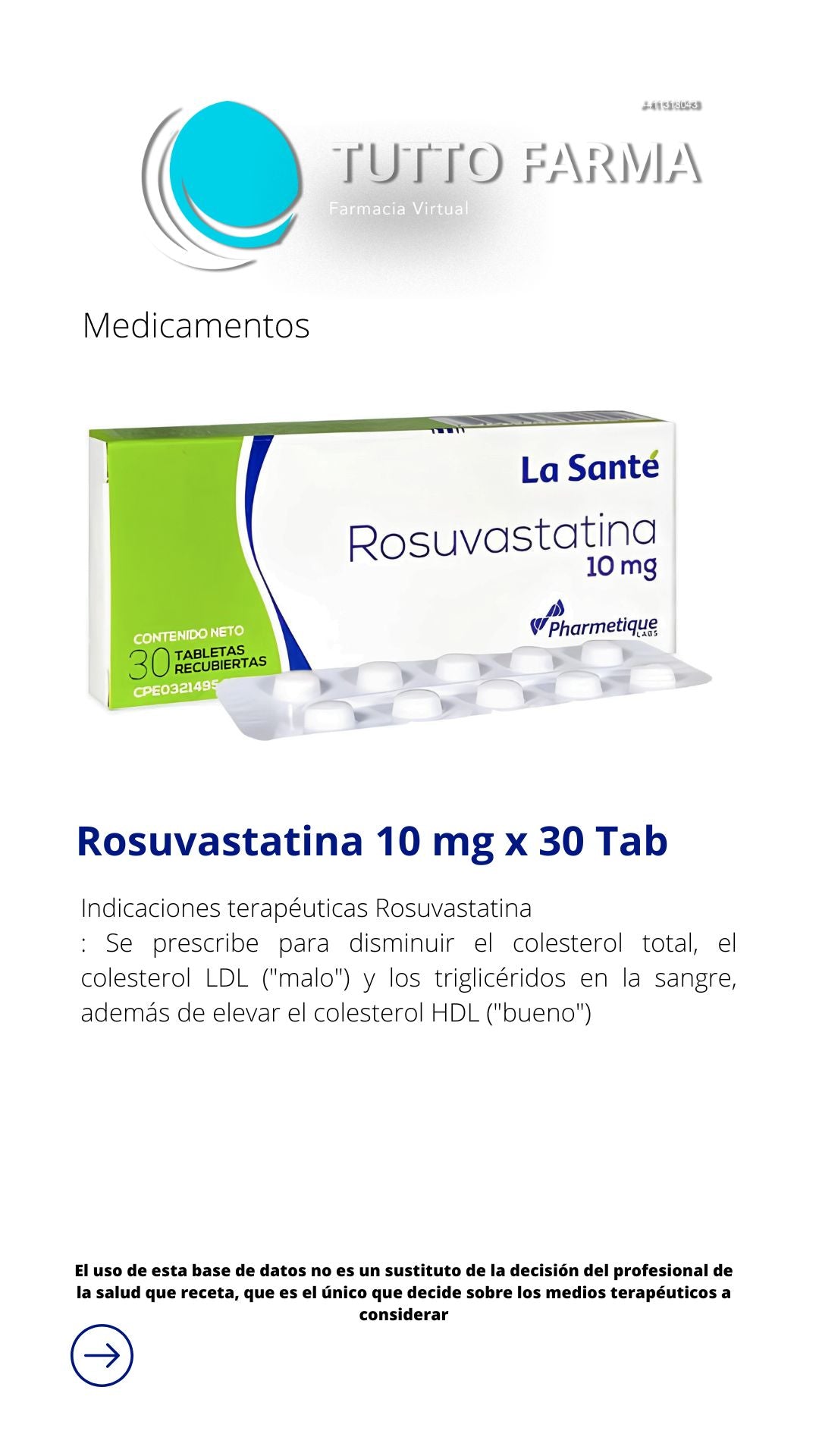 ROSUVASTATINA LS 10 X 30 TA(E)