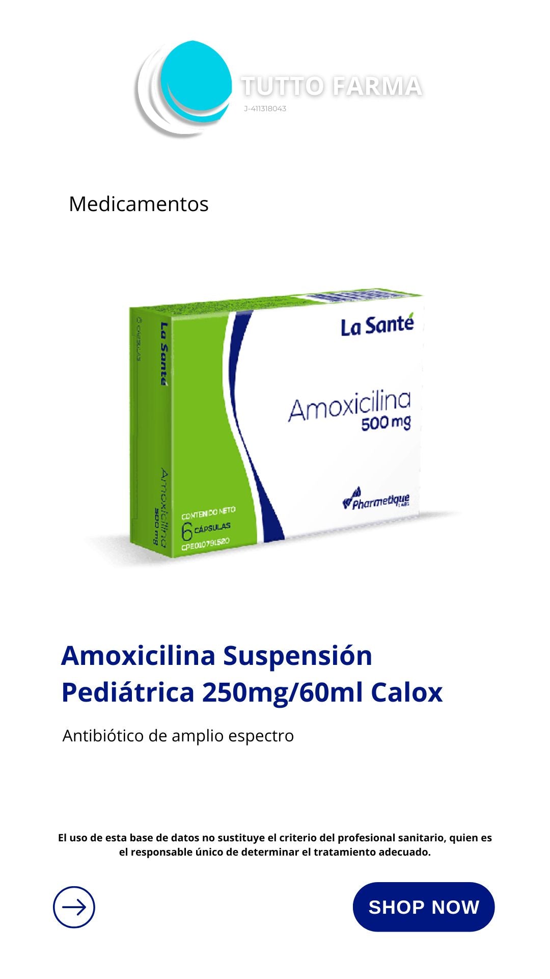 AMOXICILINA LA SANTE 500MG X 6 CÁPSULAS