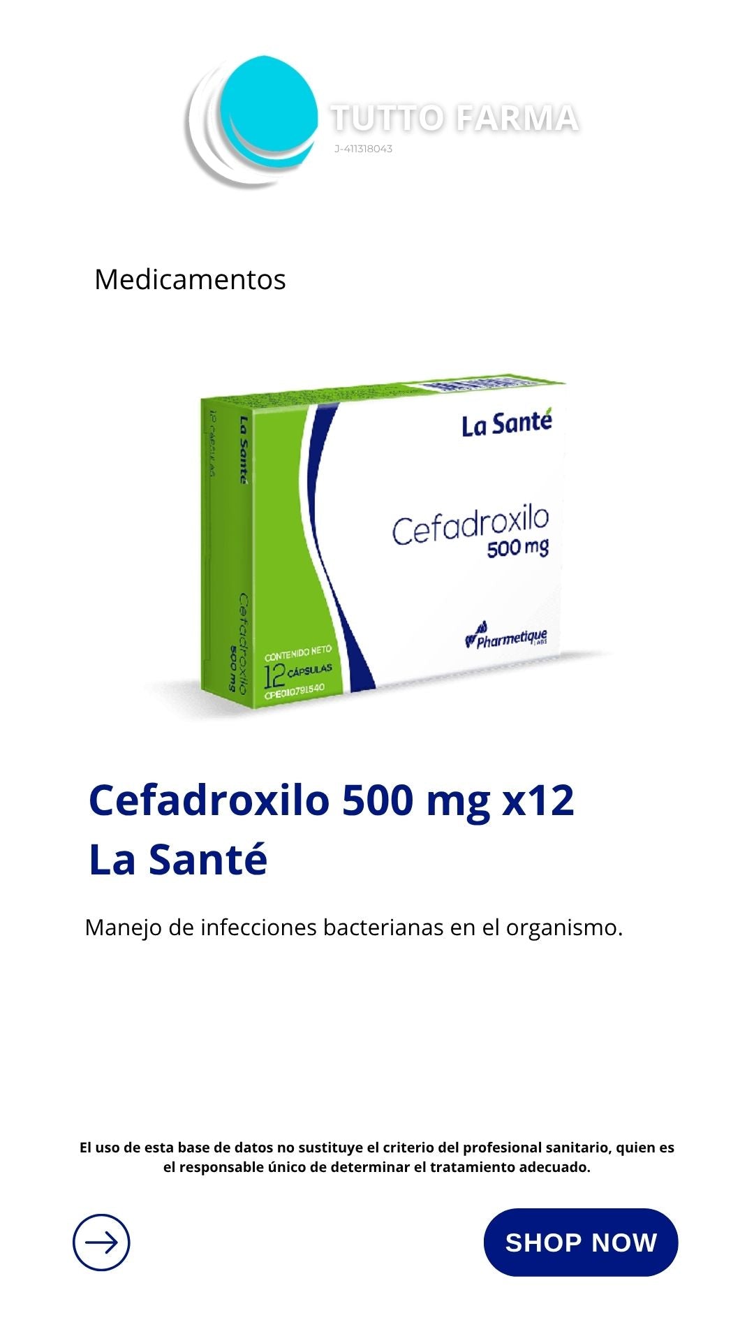 CEFADROXILO 500MG X 12 CAP(LA SANTE)