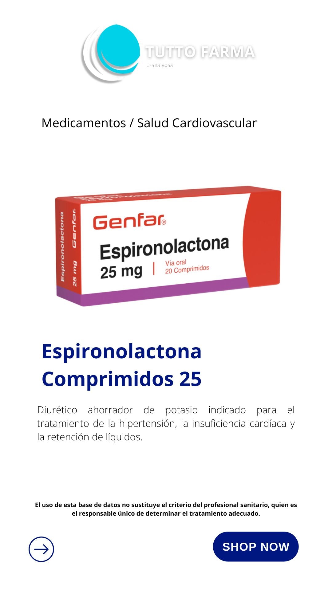 ESPIRONOLACTONA 25MG GNF