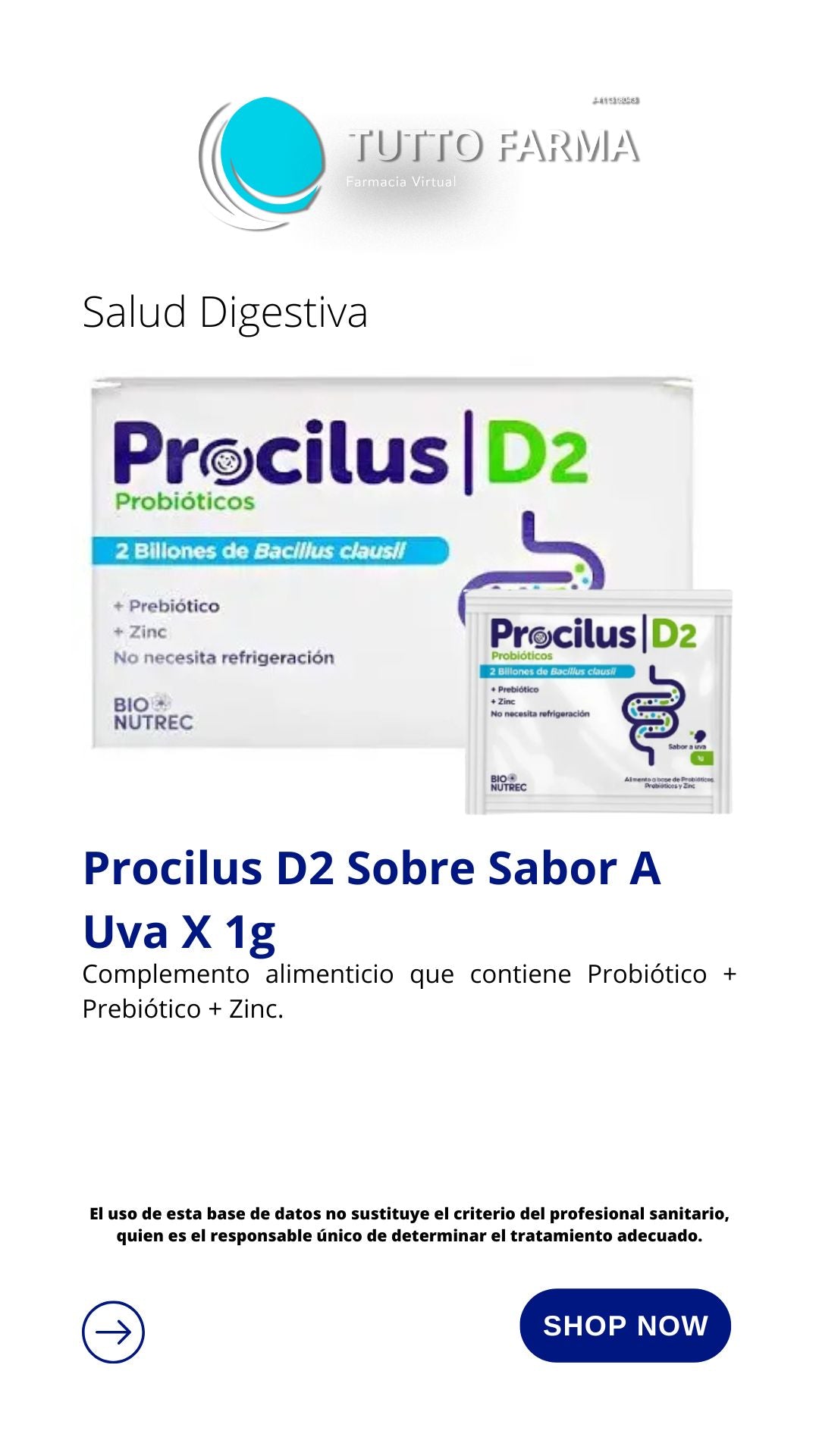 PROCILUS D2 UVAS X 1 SOBRE