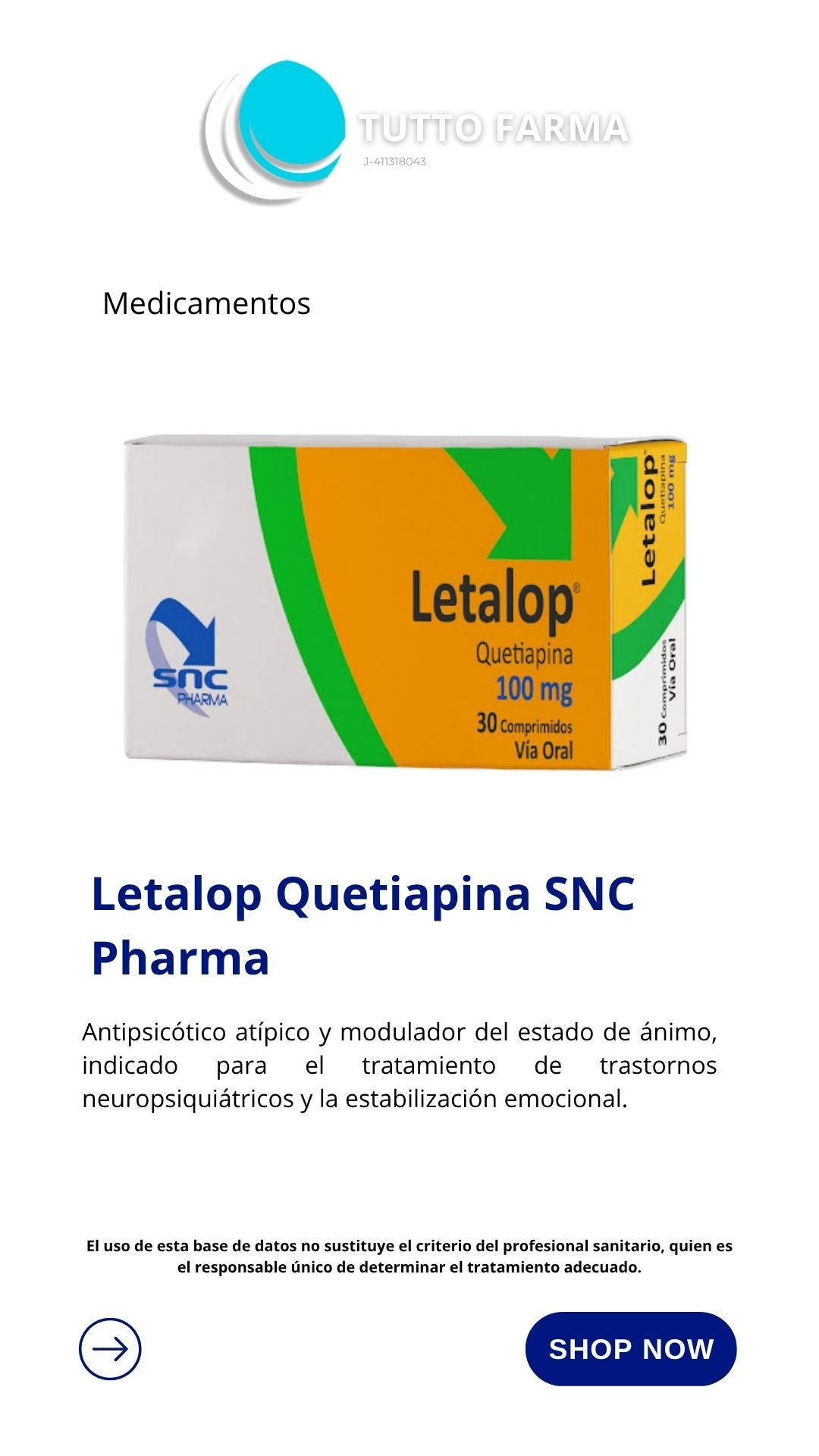 LETALOP 100 GR X 30 COM(ES)