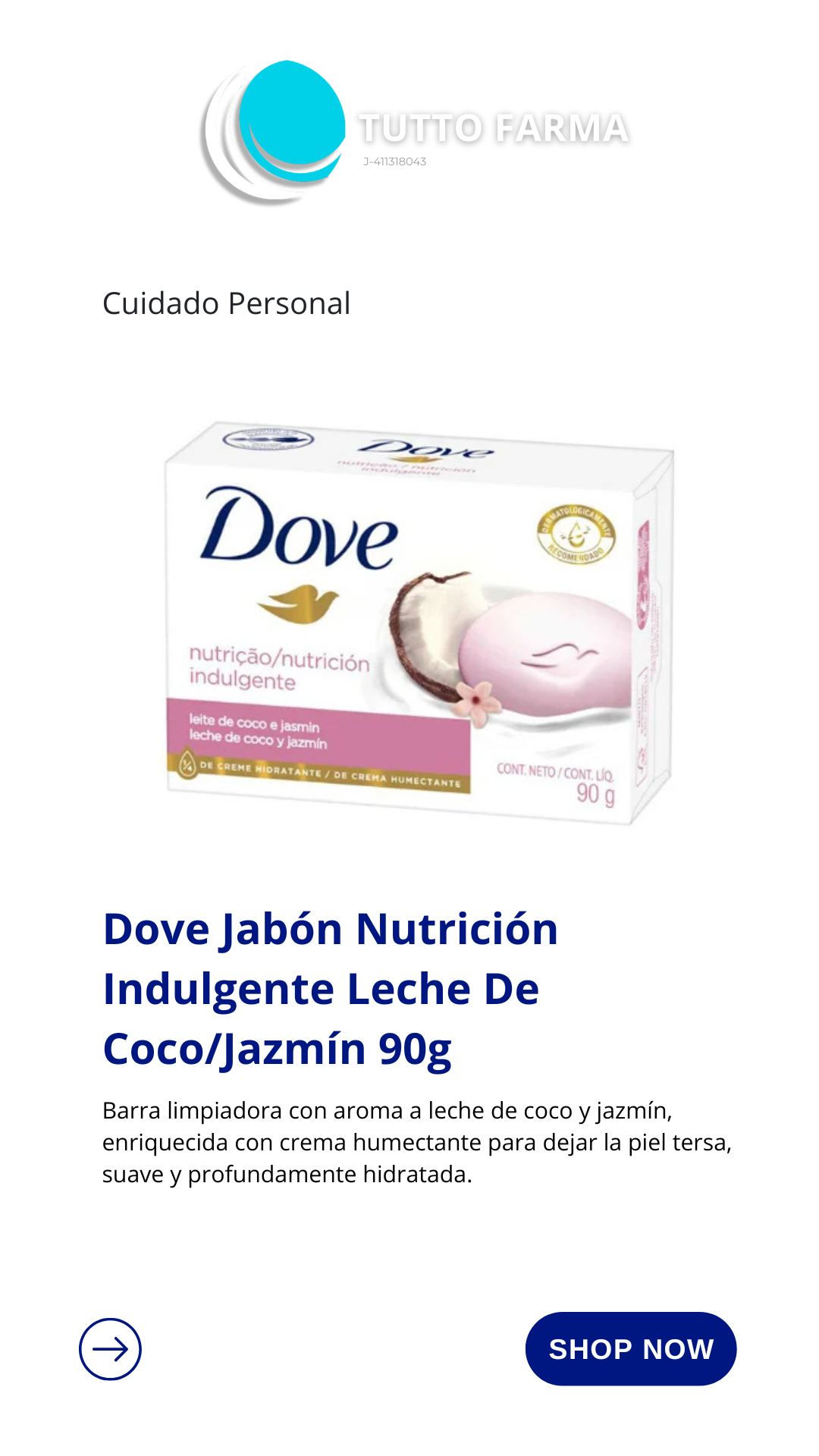 DOVE COCO JAZMÍN 90G