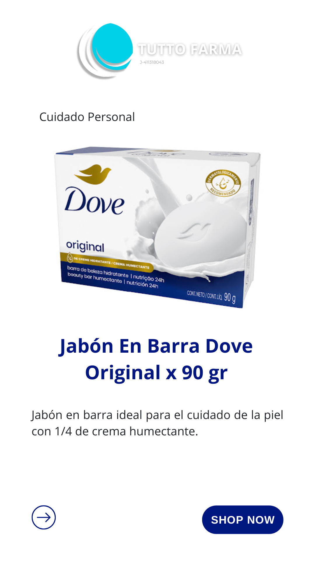 DOVE JABÓN ORIGINAL 90G