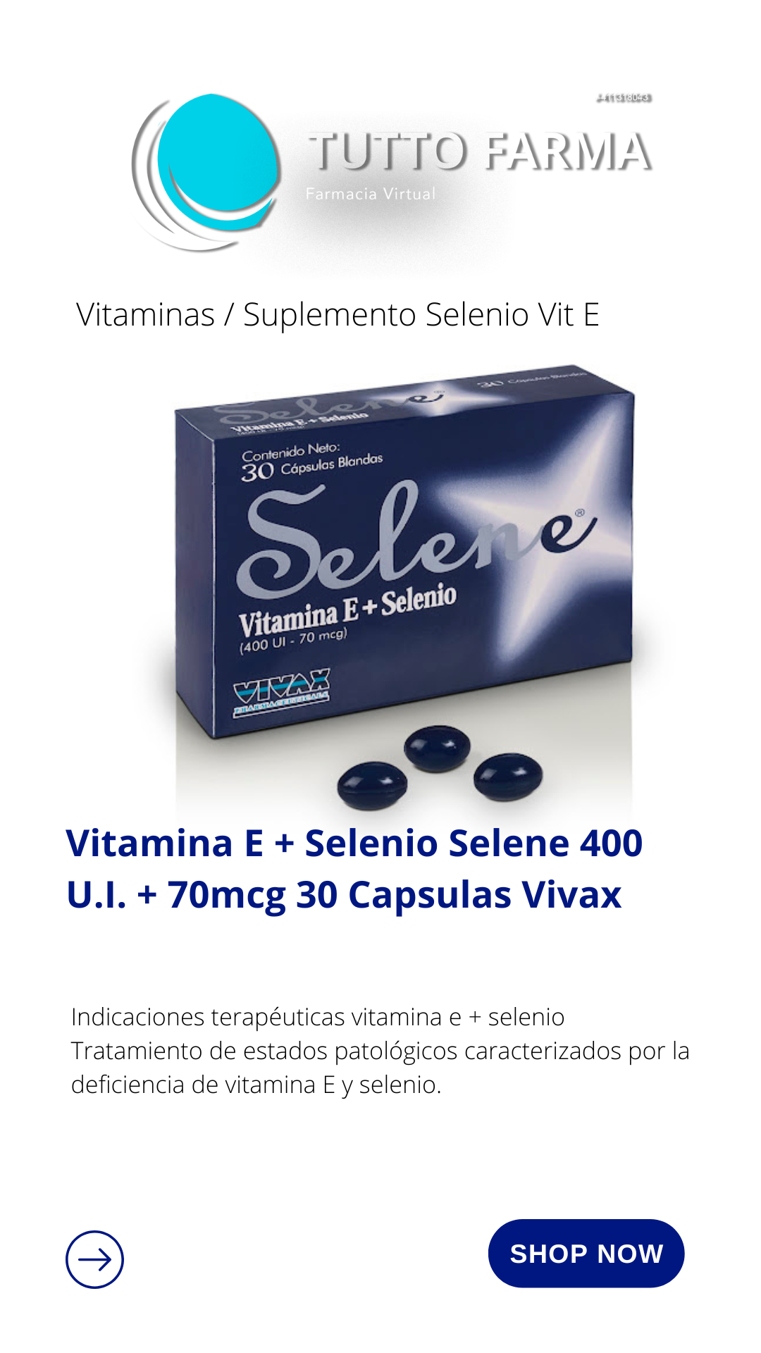 VITAMINA E+SEL NK X 30 CA (E)