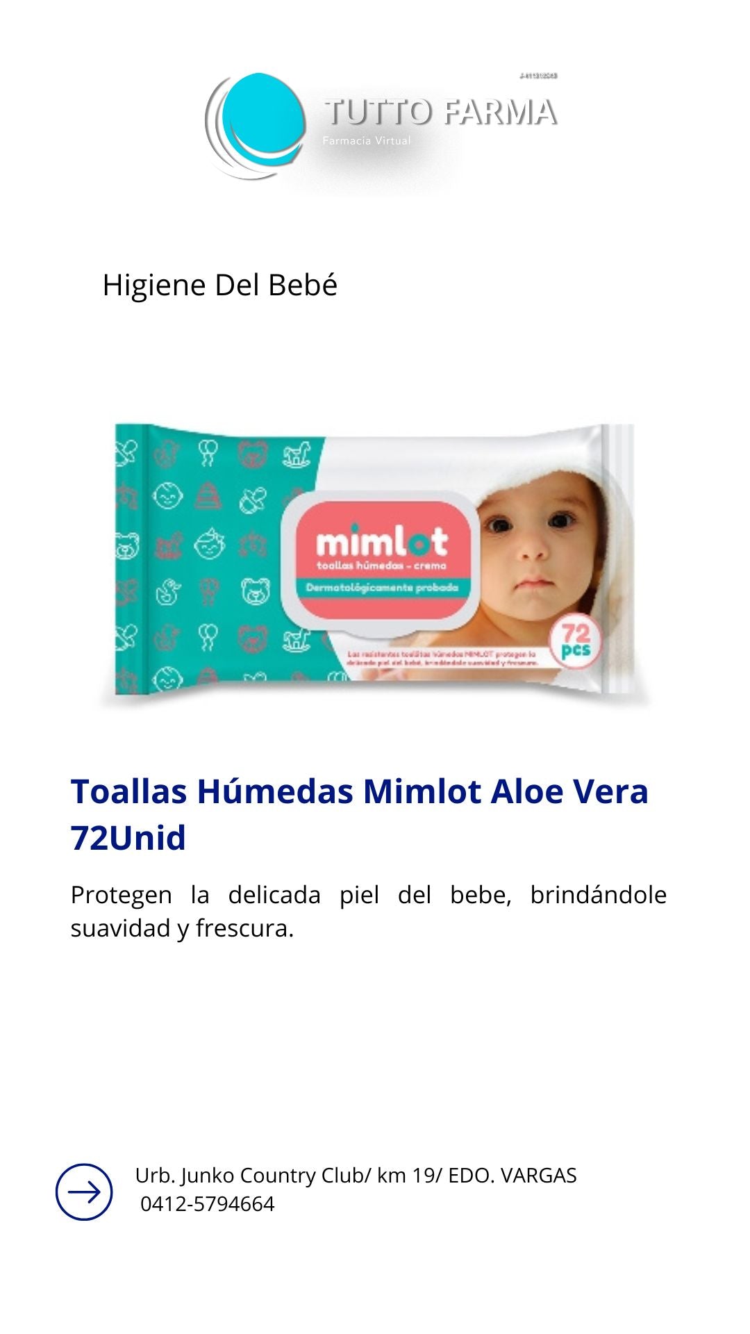 TOALLAS H MIMLOT 72 X UNIDAD ALOE VERA