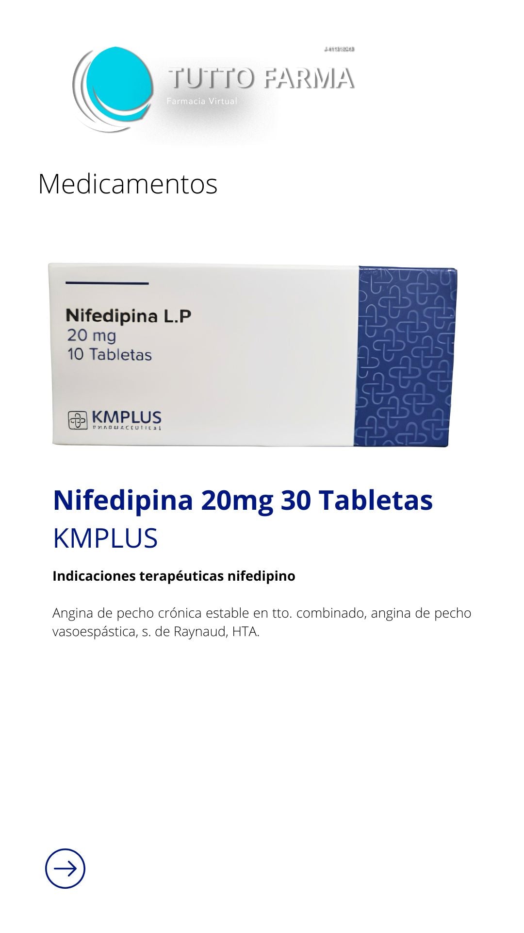 NIFEDIPINA LP KAMP 30MG X10 TA (E)