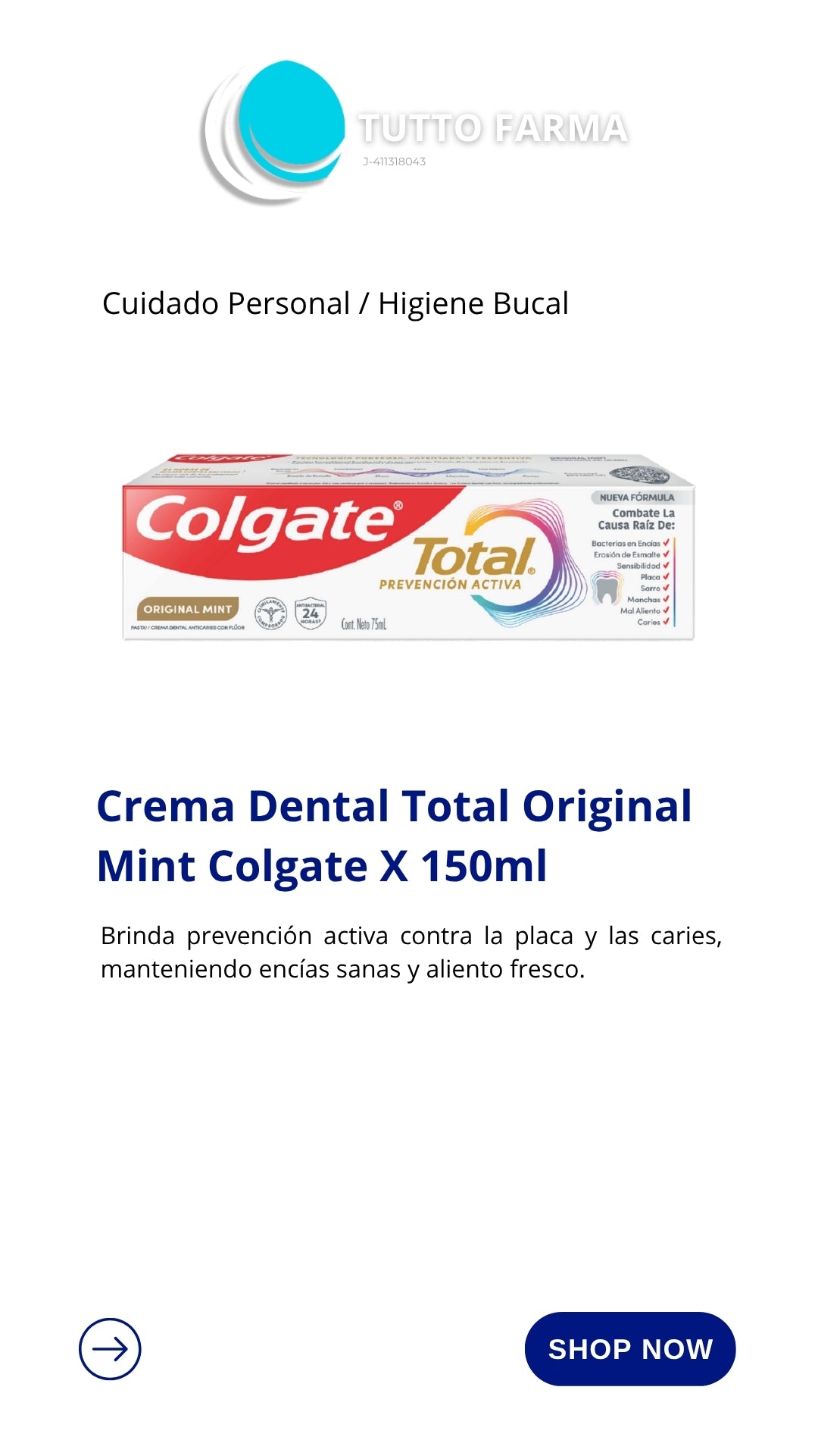 COLGATE TOTAL CLEANT MINT X75ML COLGATE